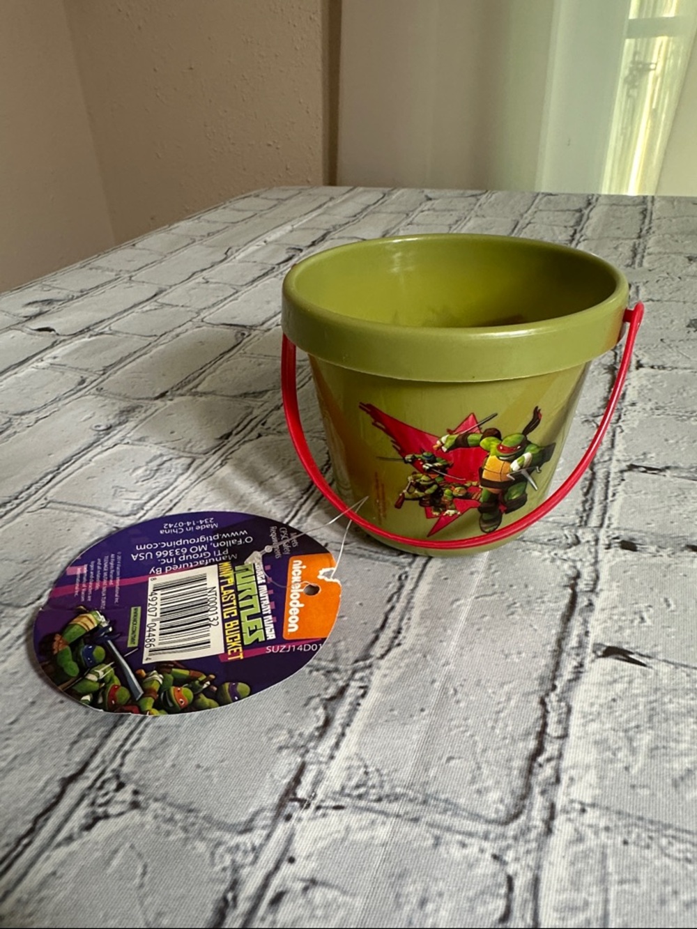 Nickelodeon Teenage Mutant Ninja Turtles Olive Green Mini Plastic Bucket Rafael